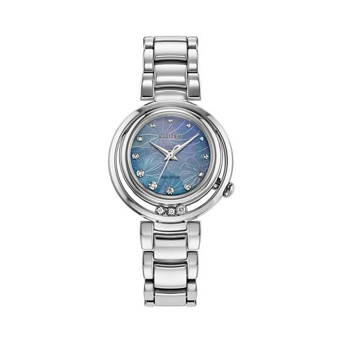 Citizen Eco-Drive Womens Arcly Diamond (1/10 ct. t.w.) Stainless Steel Bracelet Watch 30mm