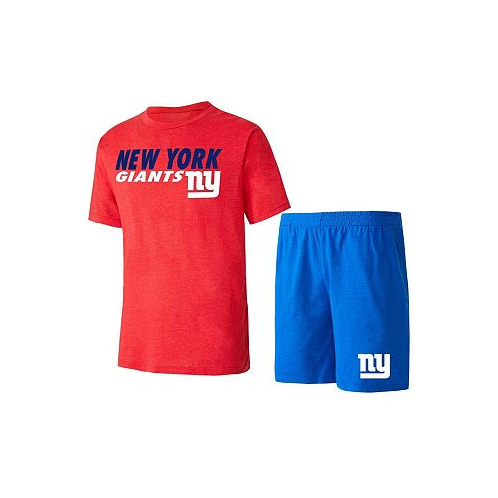 Concepts Sport Mens Royal Red New York Giants Meter T-shirt and Shorts Sleep Set