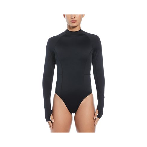 Nike Womens Hydralock Fushion Long Sleeve One Piece Swimsuit