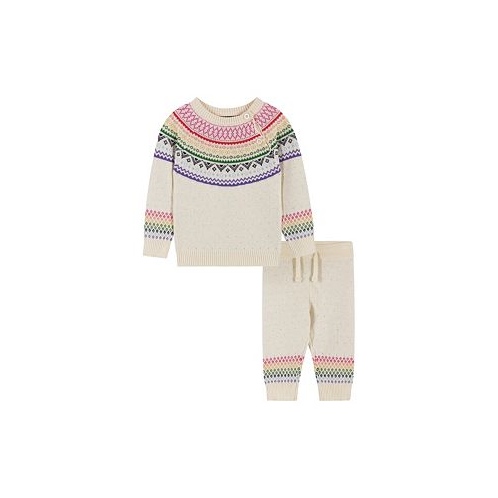 Andy & Evan Infant Girls Holiday Cream Sweater Set