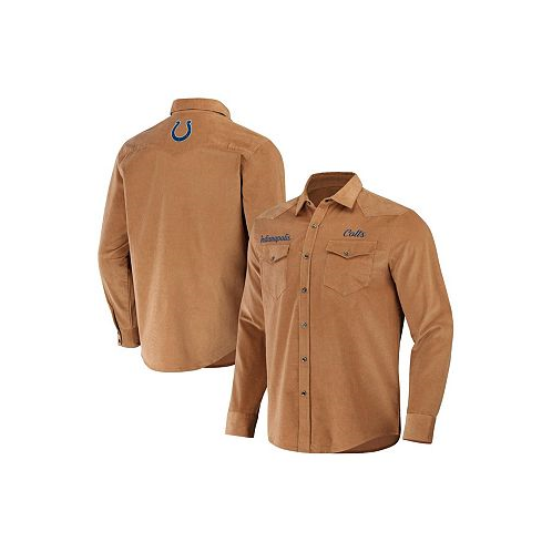 Fanatics Mens NFL x Darius Rucker Collection by Tan Indianapolis Colts Western Full-Snap Shirt