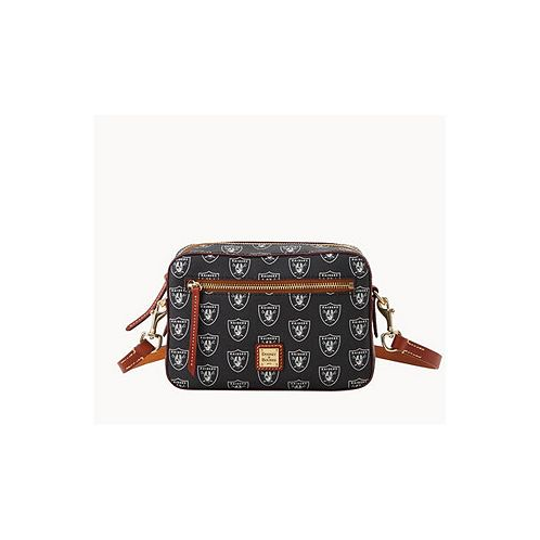 Dooney & Bourke Womens Las Vegas Raiders Signature Camera Zip Crossbody Purse