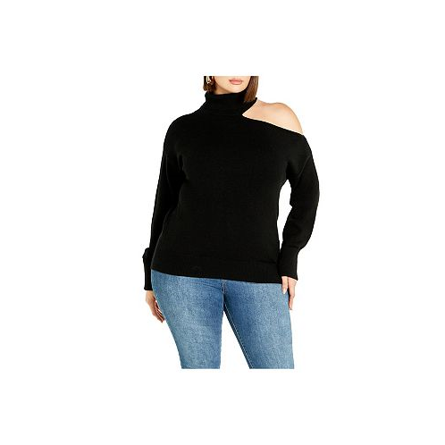 CITY CHIC Plus Size Cold Shoulder Sweater