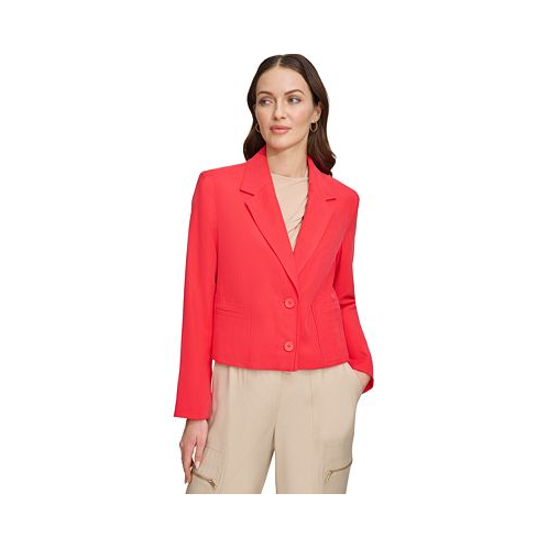 DKNY Womens Cropped Double-Button Blazer