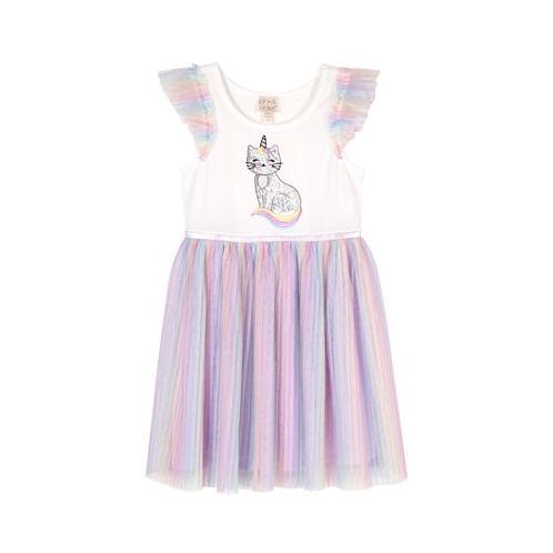 Pink & Violet Toddler Girls Ombre Pleated Mesh Sequin Caticorn Dress