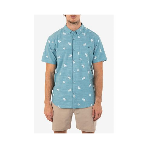 Hurley Mens One and Only Stretch Print Short Sleeves Shirt