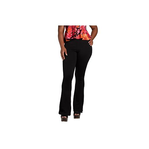 Poetic Justice Womens Curvy Fit High Rise Fitted Flare Pant