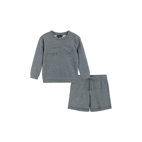 Andy & Evan Toddler/Child Boys Dino Embossed Sweatshirt & Shorts Set