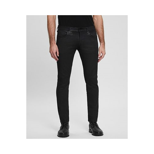 GUESS Mens Miami Black Coated Skinny Jeans