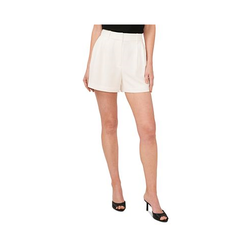CeCe Womens Solid Pleated Side-Pocket Shorts