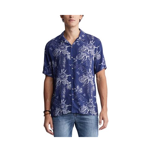 Buffalo David Bitton Mens Sidny Floral Print Short Sleeve Button-Front Shirt