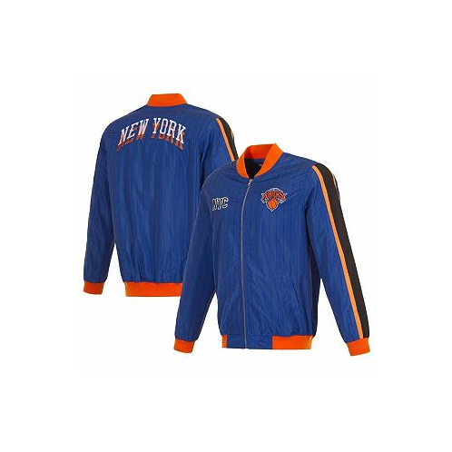 JH Design Mens Royal New York Knicks 2023/24 City Edition Full-Zip Bomber Jacket