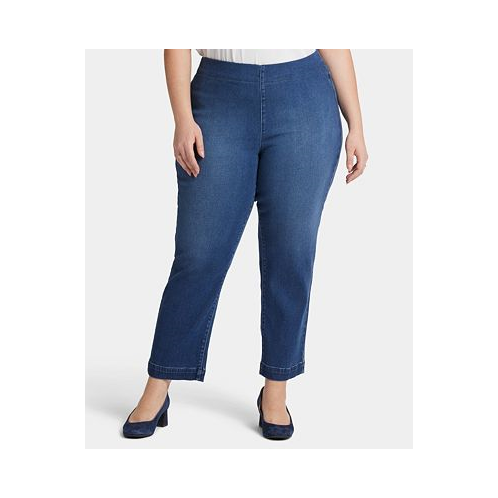 NYDJ Plus Size Bailey Relaxed Straight Ankle Pull-On Jeans