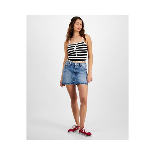 Tommy Jeans Womens Izzie Mid-Rise Mini Denim Skirt