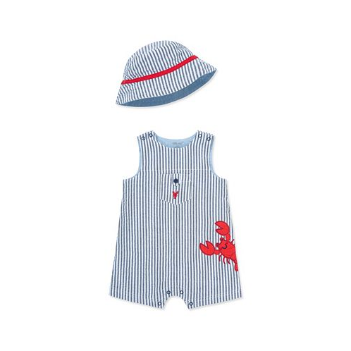 Little Me Baby Boys Lobster Sunsuit with Hat