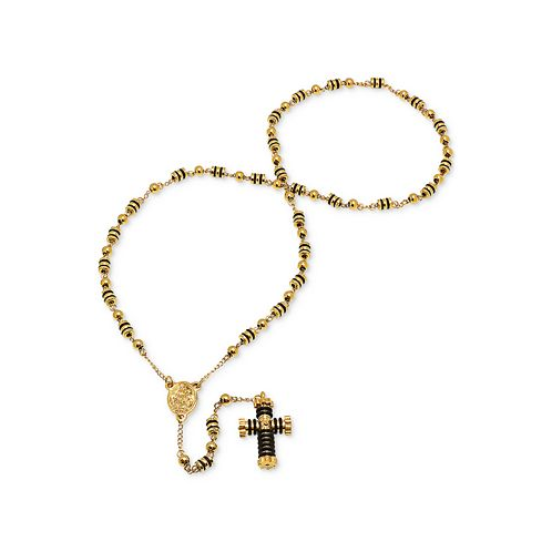 STEELTIME Mens Stainless Steel Prayer Rosary 27 Lariat Necklace