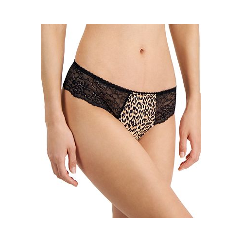 I.N.C. International Concepts Womens Satin Micro Cheetah-Print Thong Underwear