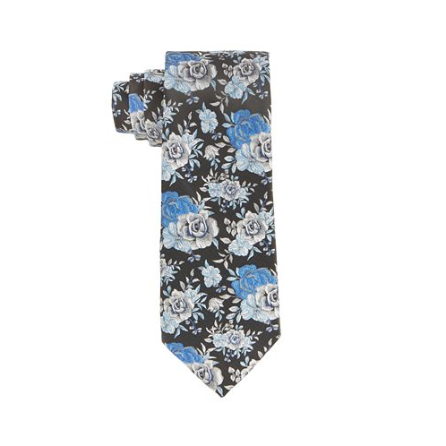 Tayion Collection Mens Royal Blue & White Floral Tie