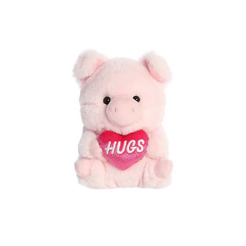 Aurora Mini Hugs Pig Rolly Pet Round Plush Toy Pink 5