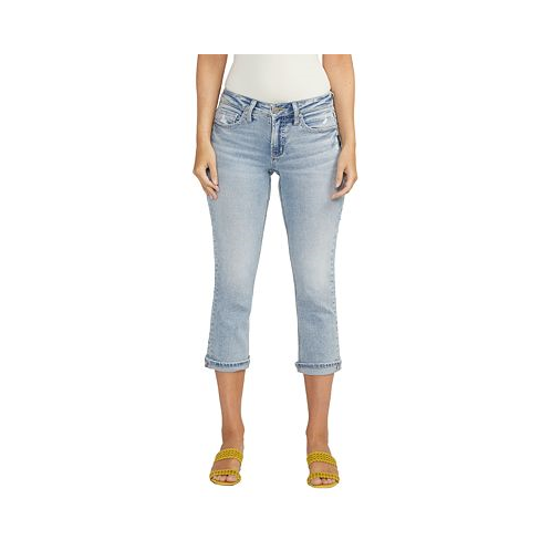 Silver Jeans Co. Womens Britt Low Rise Curvy Fit Capri Jeans
