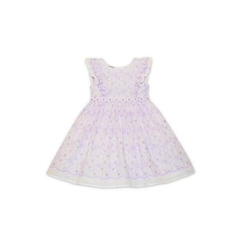 Blueberi Boulevard Baby Girls Floral Eyelet Cotton Dress