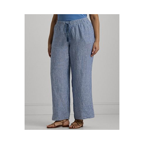 POLO Ralph Lauren Plus Size Pinstriped Wide-Leg Pants