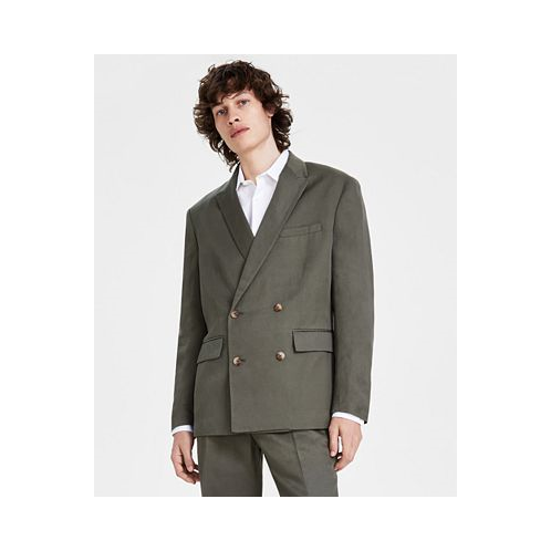 I.N.C. International Concepts Mens Linen Classic-Fit Solid Double-Breasted Suit Jacket