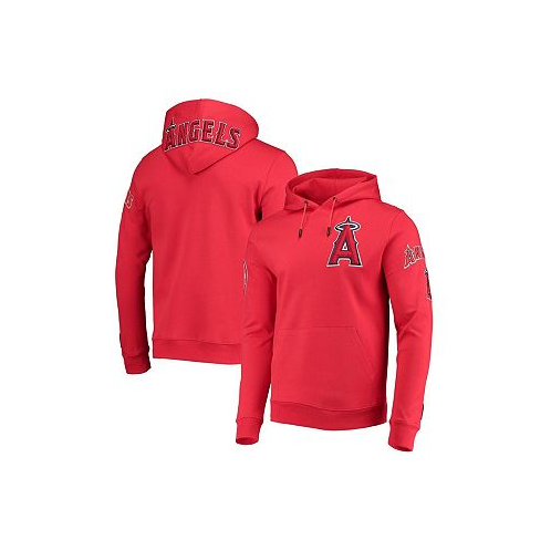 Pro Standard Mens Red Los Angeles Angels Team Logo Pullover Hoodie