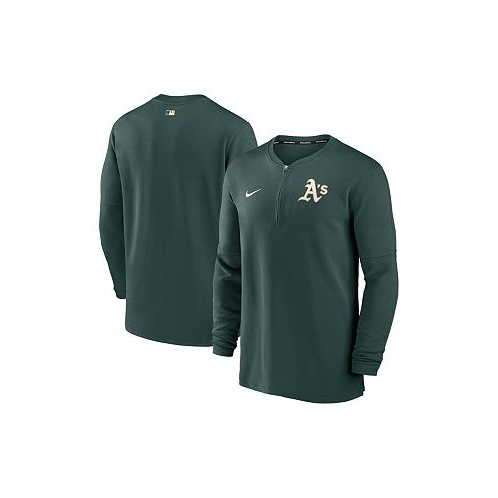 Nike Mens Green Oakland Athletics Authentic Collection Game Time Performance Quarter-Zip Top