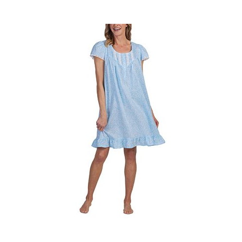 Miss Elaine Womens Cotton Lace-Trim Nightgown