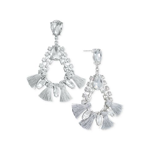 I.N.C. International Concepts Crystal & Tassel Open Drop Earrings