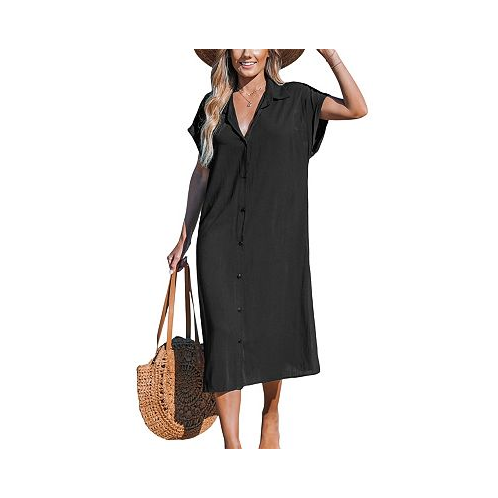 CUPSHE Womens Selina Buttoned Cover-Up Shirt Dress
