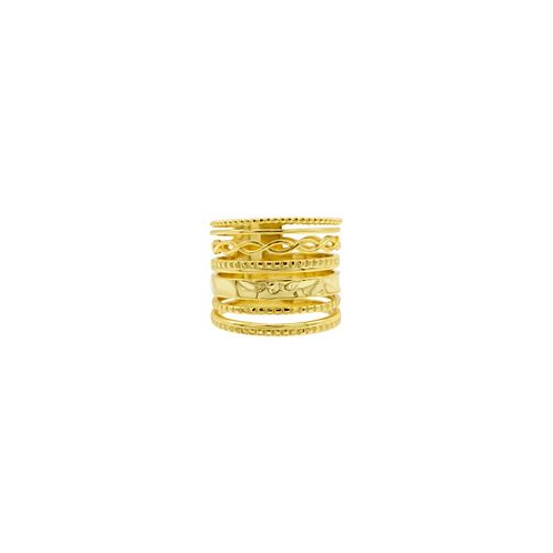 ADORNIA 14K Gold-Plated Multi-Band Ring