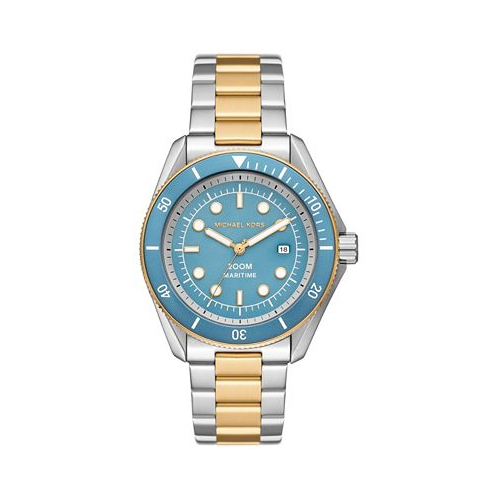 Michael Kors Mens Maritime Three-Hand Two-Tone Stainless Steel Watch 42mm