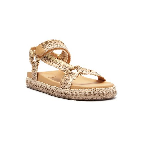 Arezzo Womens Mya Woven Footbed Sandals