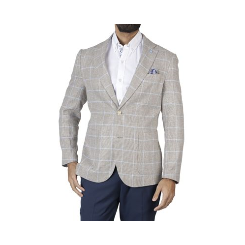 Tailorbyrd Mens Textured Windowpane Sportcoat