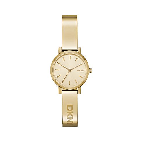 DKNY Womens Soho Gold-Tone Stainless Steel Half-Bangle Bracelet Watch 24mm NY2307