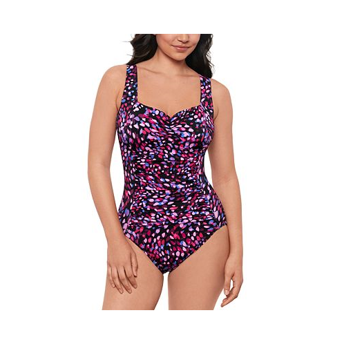 Swim Solutions Womens Abstract-Print One-Piece Swimsuit
