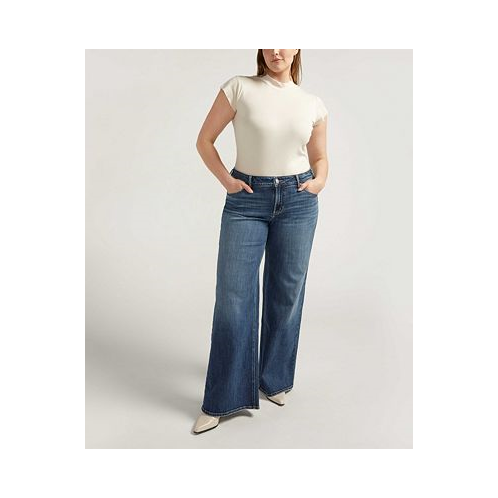 Silver Jeans Co. Plus Size Suki Mid Rise Curvy Fit Wide Jeans