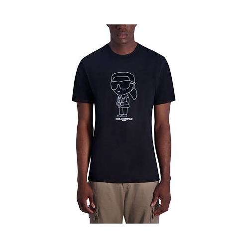 KARL LAGERFELD PARIS Mens Slim Fit Short-Sleeve Large Karl Character Graphic T-Shirt