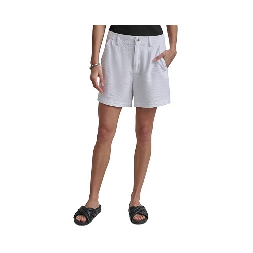 DKNY Womens Crinkled Darted-Waist Shorts
