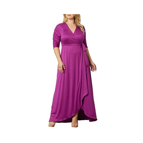 Kiyonna Plus Size Meadow Dream Maxi Wrap Dress