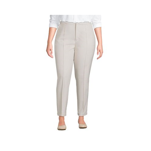 Lands End Plus Size High Rise Bi Stretch Pintuck Pencil Ankle Pants