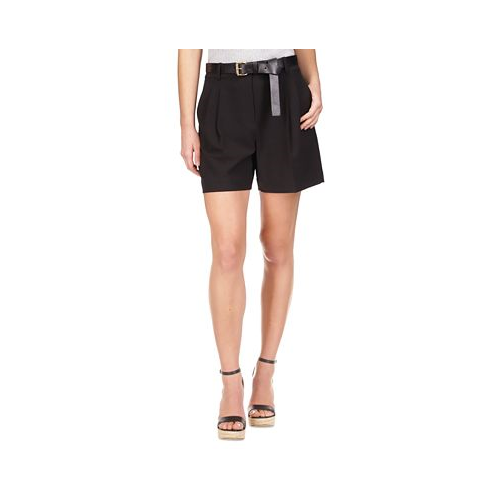 Michael Kors Womens Solid Pleat-Front Shorts