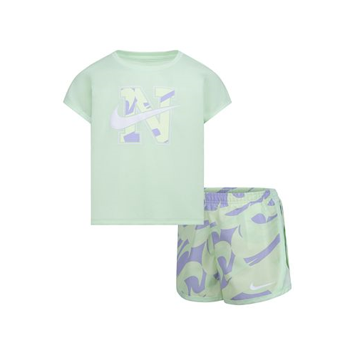 Nike Little Girls 2-Pc. Prep In Your Step Tee & Tempo Shorts Set