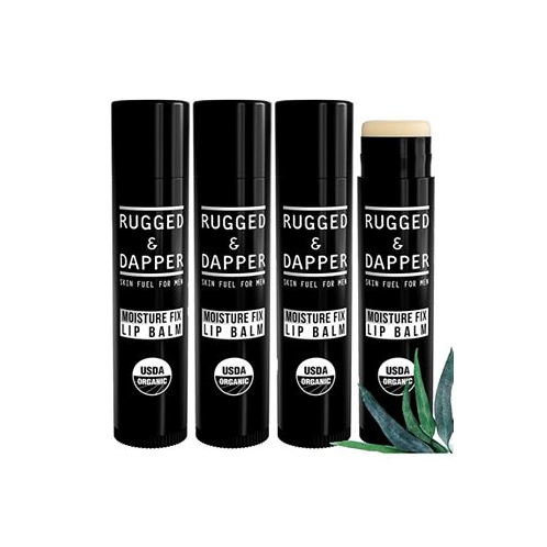 Rugged & Dapper Moisture Fix Lip Balm - Hydrating Lip Balm for Men 4 Pack