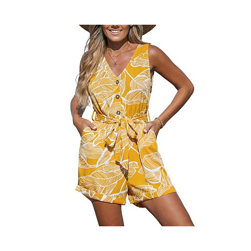 CUPSHE Womens Tie Front Sleeveless Romper