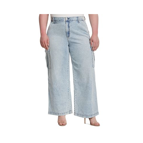 Jessica Simpson Trendy Plus Size Jenna Cargo Jeans