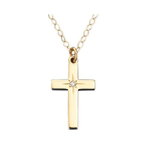 Macys Childrens 15 Diamond Accent Cross Pendant in 14k Gold