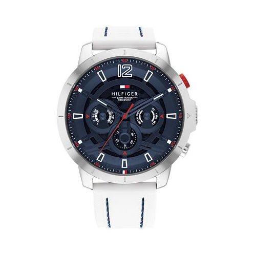 Tommy Hilfiger Mens Multifunction White Silicone Watch 50mm